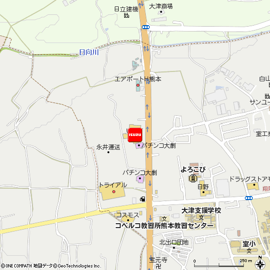 いすゞ自動車九州株式会社・大津支店付近の地図